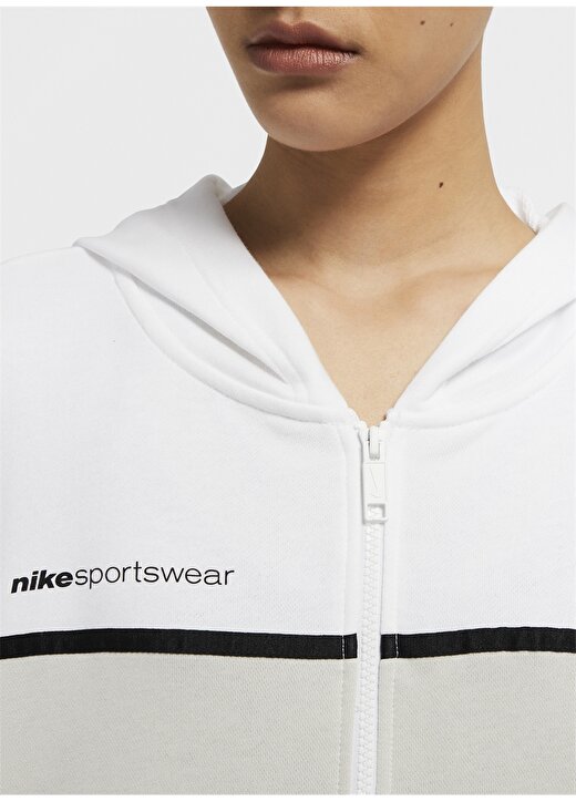 Nike CU6386-100 Beyaz Kadın Zip Ceket 2