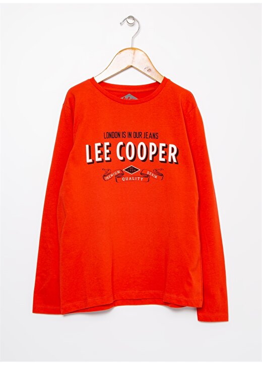 Lee Cooper O Yaka Baskılı Erkek Çocuk Kırmızı Sweatshirt 1