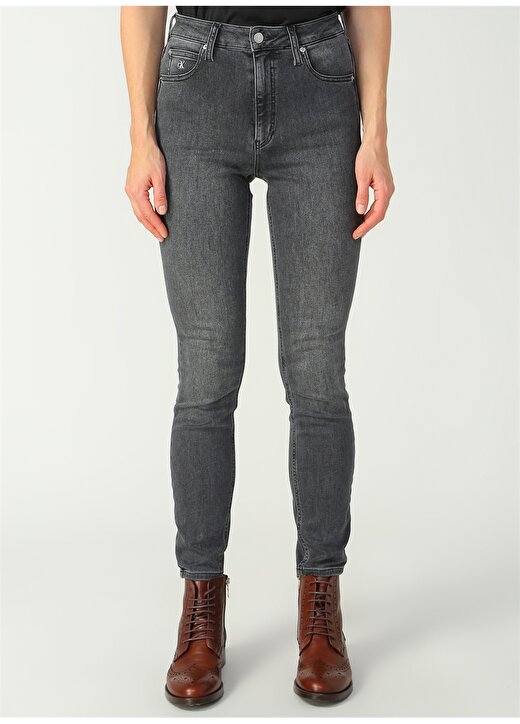 Calvin Klein Jeans Normal Bel Skinny Fit Eskitme Kadın Denim Pantolon J20J2141051BZ 2