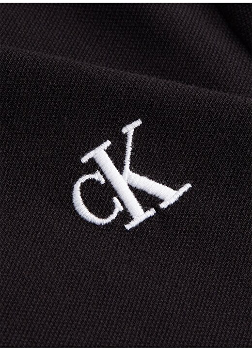 Calvin Klein Jeans Polo Dar Düz Erkek Siyah Polo T-Shirt J30J315603-BAE TIPPING SLIM POLO 3