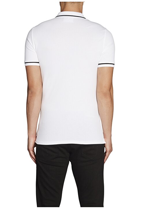 Calvin Klein Jeans Polo Dar Düz Erkek Beyaz Polo T-Shirt J30J315603-YAF TIPPING SLIM POLO 2