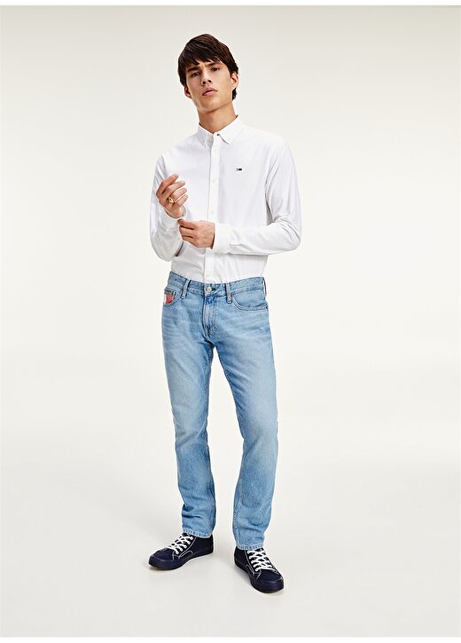 Tommy Jeans Slim Fit Beyaz Gömlek 2