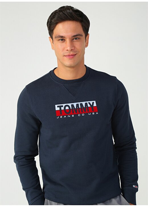 Tommy Jeans Regular Fit Lacivert Sweatshirt 1