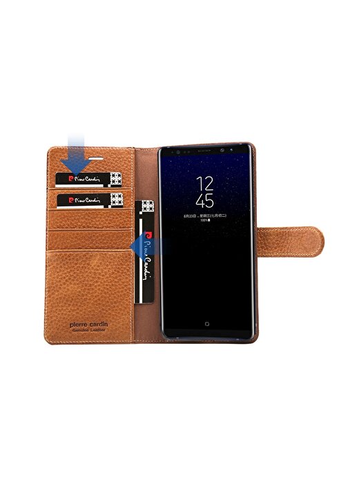 Pierre Cardin PCS-P08 Galaxy Note 9 Taba Deri Kapaklı Kılıf Telefon Aksesuarı 3