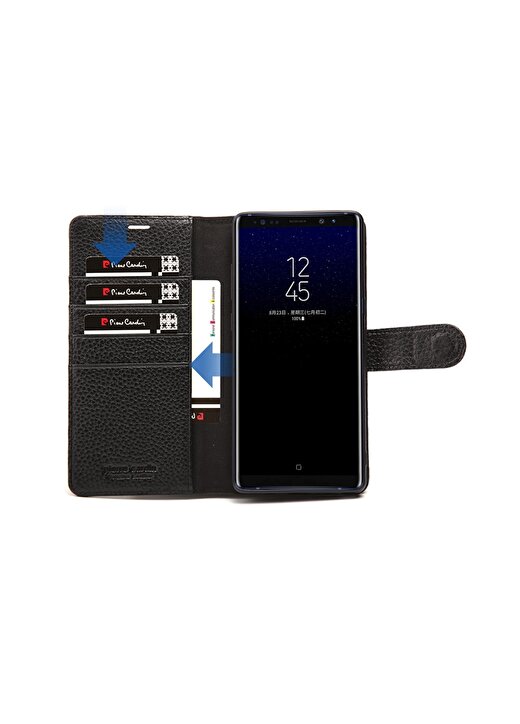 Pierre Cardin PCS-P08 Galaxy Note 9 Siyah Deri Kapaklı Kılıf Telefon Aksesuarı 3