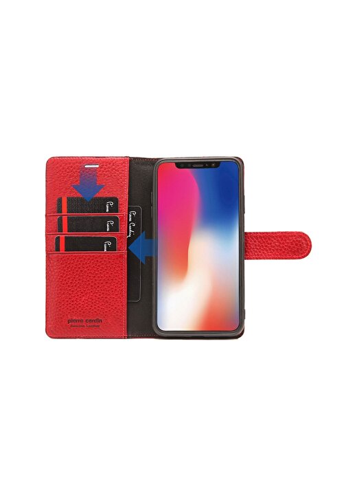 Pierre Cardin PCS-P08 Iphone XR (6.1) Bordo Kapaklı Cüzdan Kılıf Telefon Aksesuarı 3