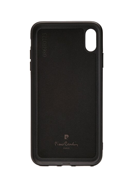 Pierre Cardin PCS-S03 Iphone XR (6.1) Siyah Deri Arka Kapak Yan Silikon Standlı Telefon Aksesuarı 2