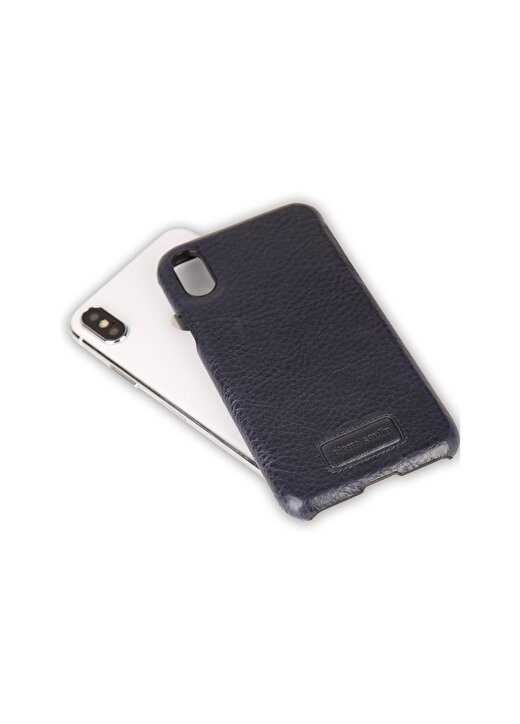 Pierre Cardin PCS-S05 Iphone XS Max (6.5) Lacivert Klasik Deri Arka Kapak Telefon Aksesuarı 3