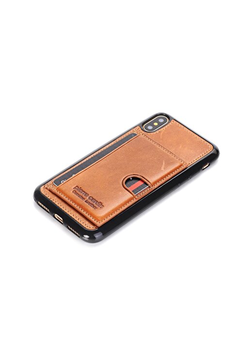Pierre Cardin PCL-P11 Iphone X - XS (5.8) Taba Deri Kartlık Standlı Arka Kapak Telefon Aksesuarı 2