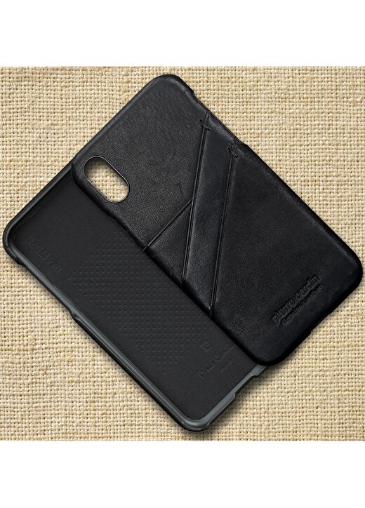 Pierre Cardin PCS-P19 Iphone X - XS (5.8) Siyah Deri Arka Kapak Kartlık Telefon Aksesuarı 4