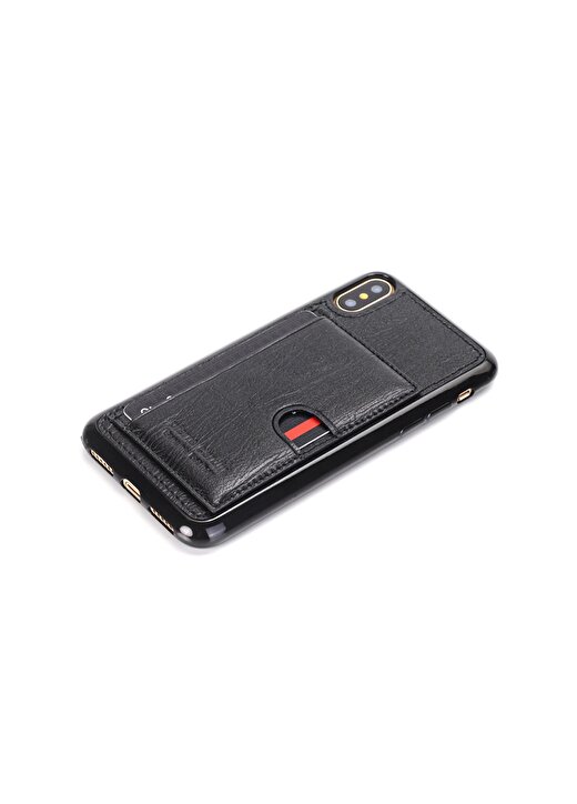 Pierre Cardin PCL-P11 Iphone X - XS (5.8) Siyah Deri Kartlık Standlı Arka Kapak Telefon Aksesuarı 3