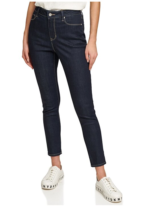 Dkny Yüksek Bel Standart Koyu İndigo Kadın Denim Pantolon E0RK0602 4