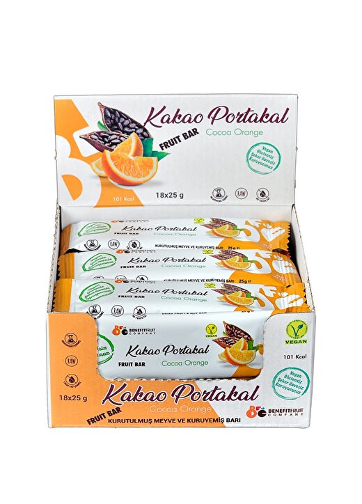 Benefit Fruits Company Kakao Portakal 18 Adet Kuruyemiş Bar 1