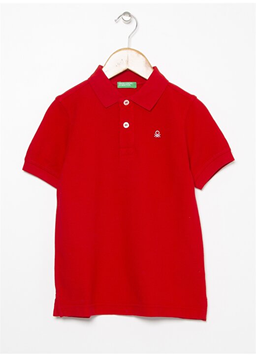 Benetton Logolu Kırmızı Erkek Çocuk Polo T-Shirt 1