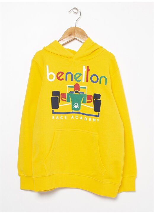 Benetton Yazılı Sarı Erkek Çocuk Sweatshirt 1
