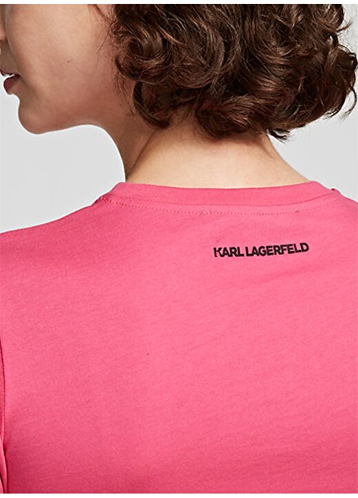 Karl Lagerfeld 206W1701 Fuşya Kadın Grafiti Logo Tişört 3