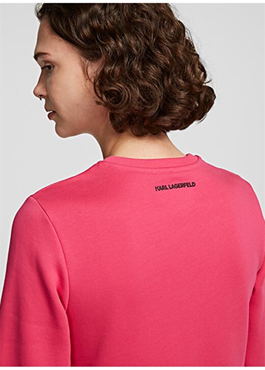Karl Lagerfeld Grafiti Logo Baskılı Pembe Kadın Sweatshirt 3
