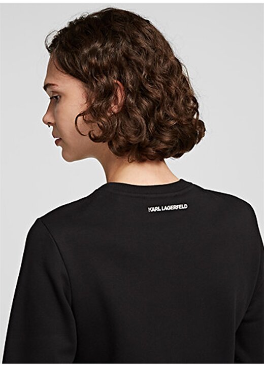 Karl Lagerfeld Uzun Kollu Grafiti Logo Siyah Kadın Sweatshirt 3