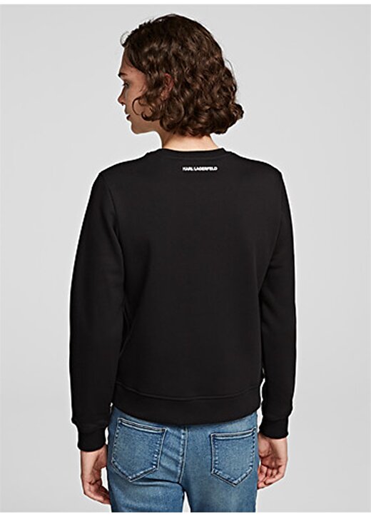 Karl Lagerfeld Uzun Kollu Grafiti Logo Siyah Kadın Sweatshirt 4