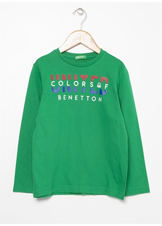 Benetton Yazılı Yeşil Erkek Çocuk T-Shirt 1