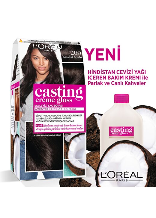 L''oréal Paris Casting Crème Gloss Saç Boyası - 200 Karadut Siyahı 2