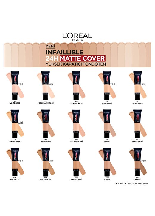 L'oréal Paris Infaillible 24H Matte Cover Yüksek Kapatıcı Fondöten - 110 Rose Vanilla 4