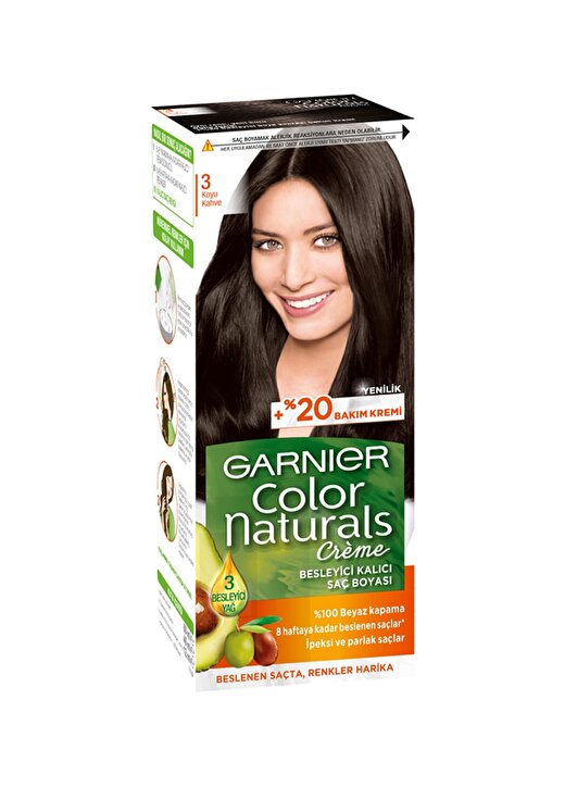 Garnier Color Naturals - 3 Koyu Kahve Saç Boyası 1