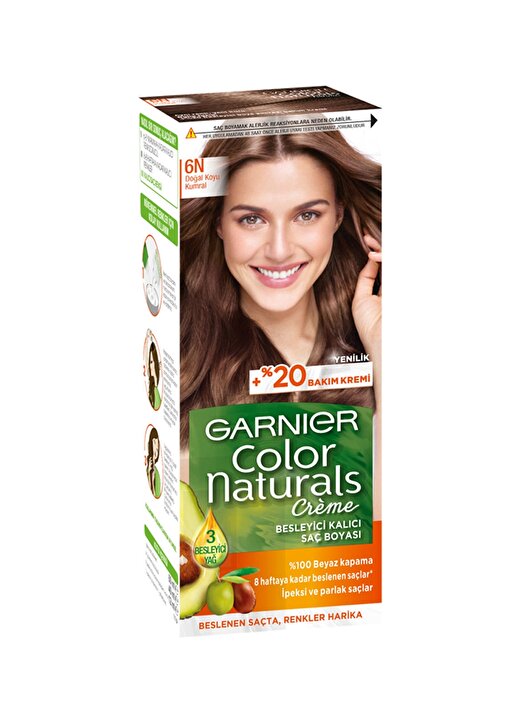 Garnier Color Naturals - 6N Doğal Koyu Kumral Saç Boyası 1
