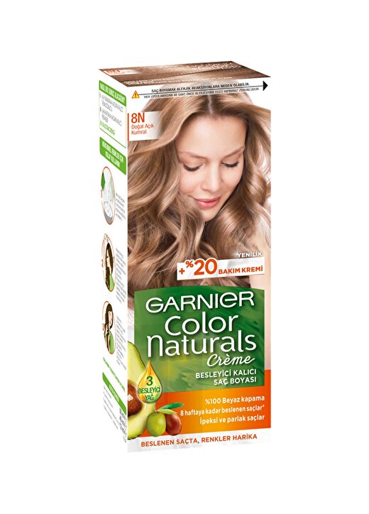 Garnier Color Naturals - 8N Doğal Açık Kumral Saç Boyası 1