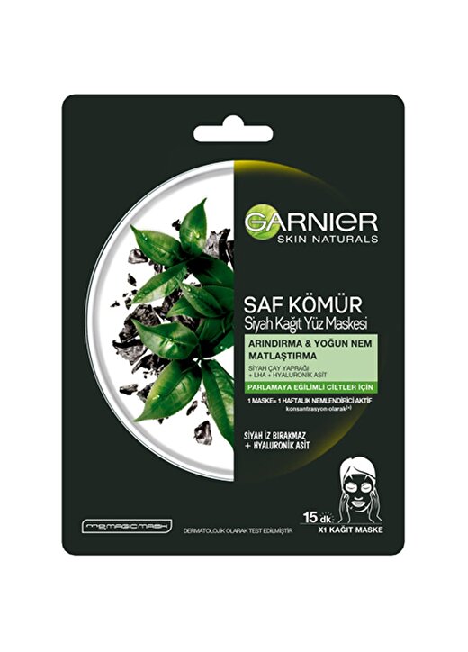 Garnier Skin Naturals Kömürlü Kağıt Yüzmaskesi Siyah Çay 4