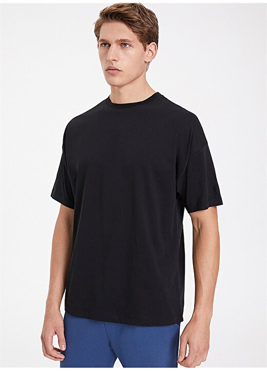 West Mark London Organik Pamuklu Oversized Siyah T-Shirt 1