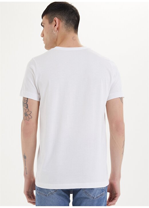 West Mark London Pima Pamuklu Beyaz T-Shirt 3