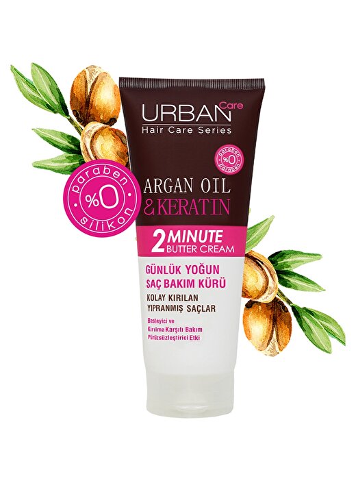 Urban Care Argan Oil & Keratin 2 Minutebutter Cream Yoğun Saç Bakım Kürü 2