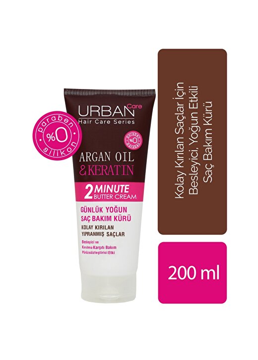 Urban Care Argan Oil & Keratin 2 Minutebutter Cream Yoğun Saç Bakım Kürü 3
