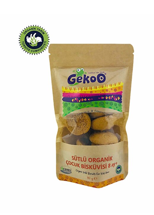 Gekoo 80 Gr Organik Sütlü Çocuk Bisküvisi 1