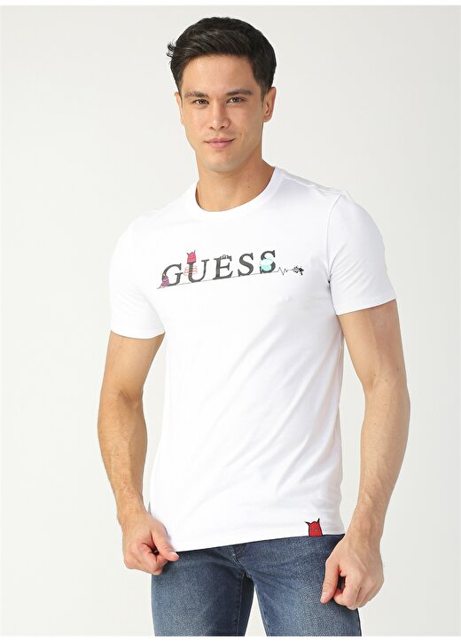 Guess Düz Beyaz T-Shirt 3