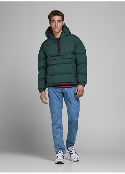 Jack & Jones Kapüşonlu Normal Yeşil Erkek Mont 2