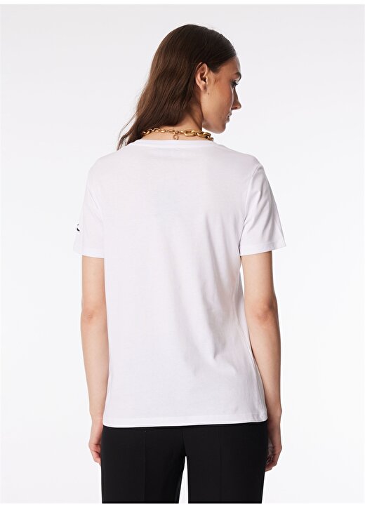 Fabrika Tengiz Beyaz Bisiklet Yaka Kadın T-Shirt 2