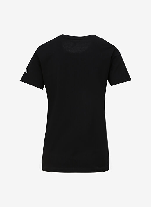 Fabrika Bisiklet Yaka Düz Siyah Kadın T-Shirt TENGIZ 3