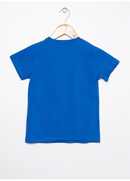 Limon Bisiklet Yaka Kısa Kollu Nakışlı Mavi Erkek Çocuk T-Shirt 2