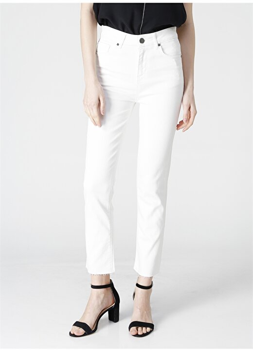 Fabrika Comfort Düz Beyaz Denim Pantolon 2
