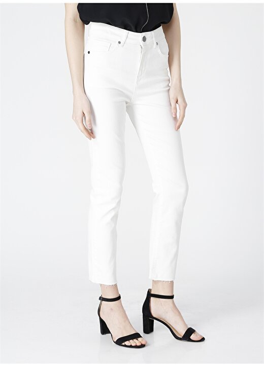 Fabrika Comfort Düz Beyaz Denim Pantolon 3