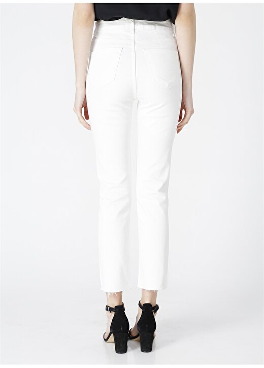 Fabrika Comfort Düz Beyaz Denim Pantolon 4