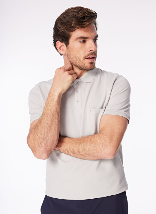 Fabrika Comfort Gri Erkek Polo Yaka Basic Polo T-Shirt CM NOBRO K CEPLI 1