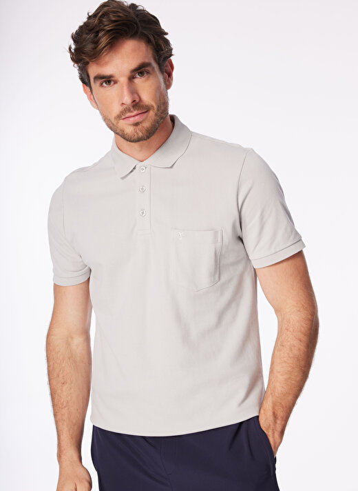 Fabrika Comfort Gri Erkek Polo Yaka Basic Polo T-Shirt CM NOBRO K CEPLI 3