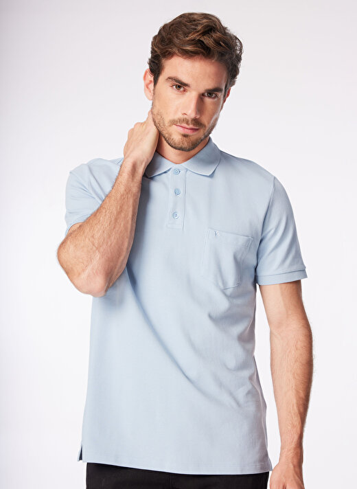 Fabrika Comfort Mavi Erkek Polo T-Shirt 4