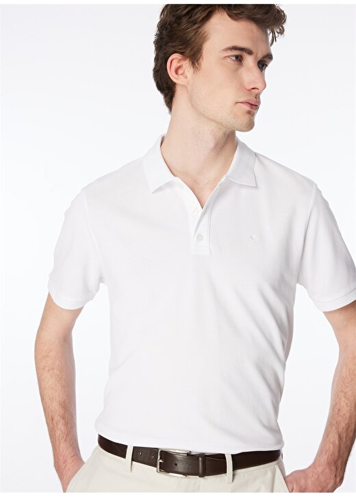 Fabrika Comfort Beyaz Erkek Polo Yaka Basic Polo T-Shirt CM NOBRO K CEPSIZ 2