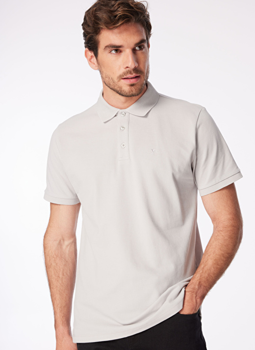 Fabrika Comfort Polo Yaka Düz Gri Erkek Polo T-Shirt NOBRO K CEPSIZ 2