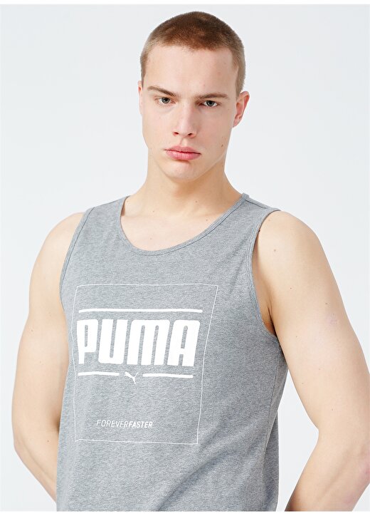 Puma Trnsapp M Logo Baskılı Sıfır Kol Gri Erkek Atlet 2