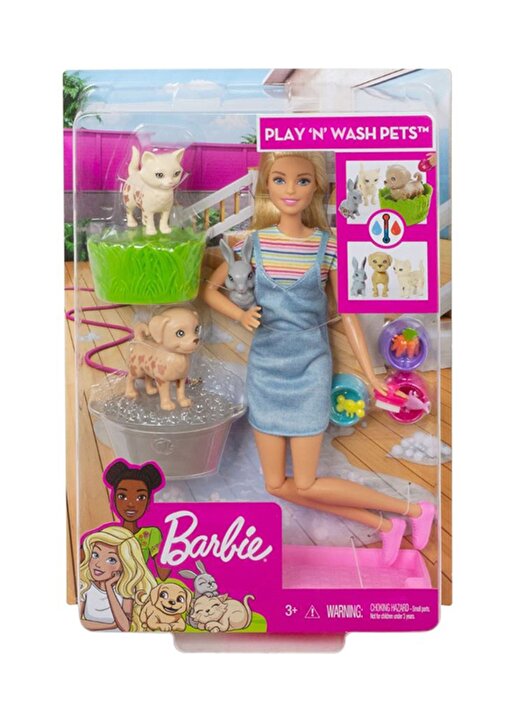 Barbie Ve Hayvanları Banyo Eğlencesinde Oyun Seti 1